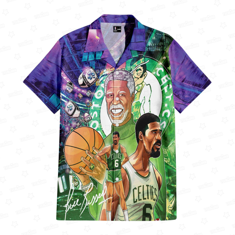 Bill Russell Boston Celtics Legacy Hawaiian Shirt Bill Russell Boston Celtics Legacy Hawaiian Shirt