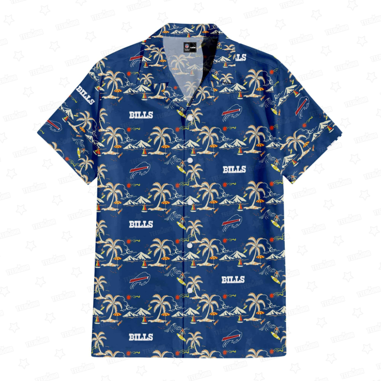 Buffalo Bills Seaside Gridiron Hawaiian Shirt Buffalo Bills Seaside Gridiron Hawaiian Shirt
