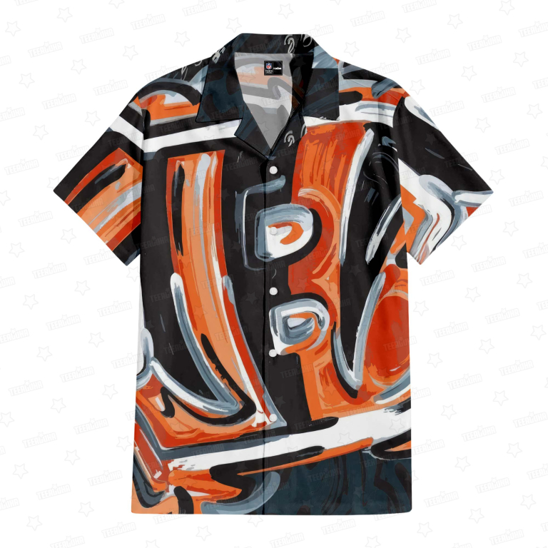 Cincinnati Bengals Oil Painting Art Print Hawaiian Shirt Cincinnati Bengals Oil Painting Art Print Hawaiian Shirt