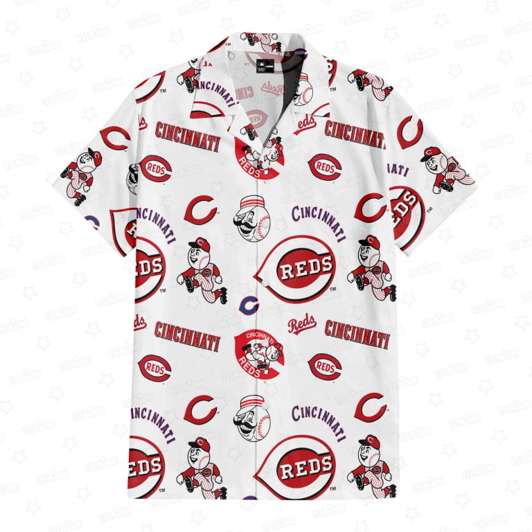 Cincinnati Reds Heritage Emblem Hawaiian Shirt Cincinnati Reds Heritage Emblem Hawaiian Shirt