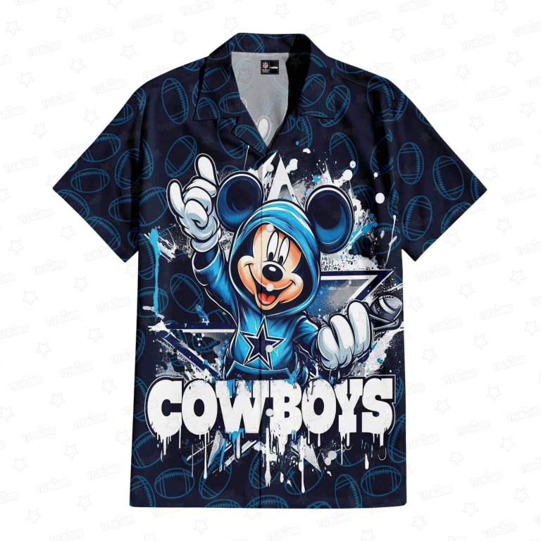 Dallas Cowboys Mickey's Gridiron Adventure Hawaiian Shirt Dallas Cowboys Mickey's Gridiron Adventure Hawaiian Shirt