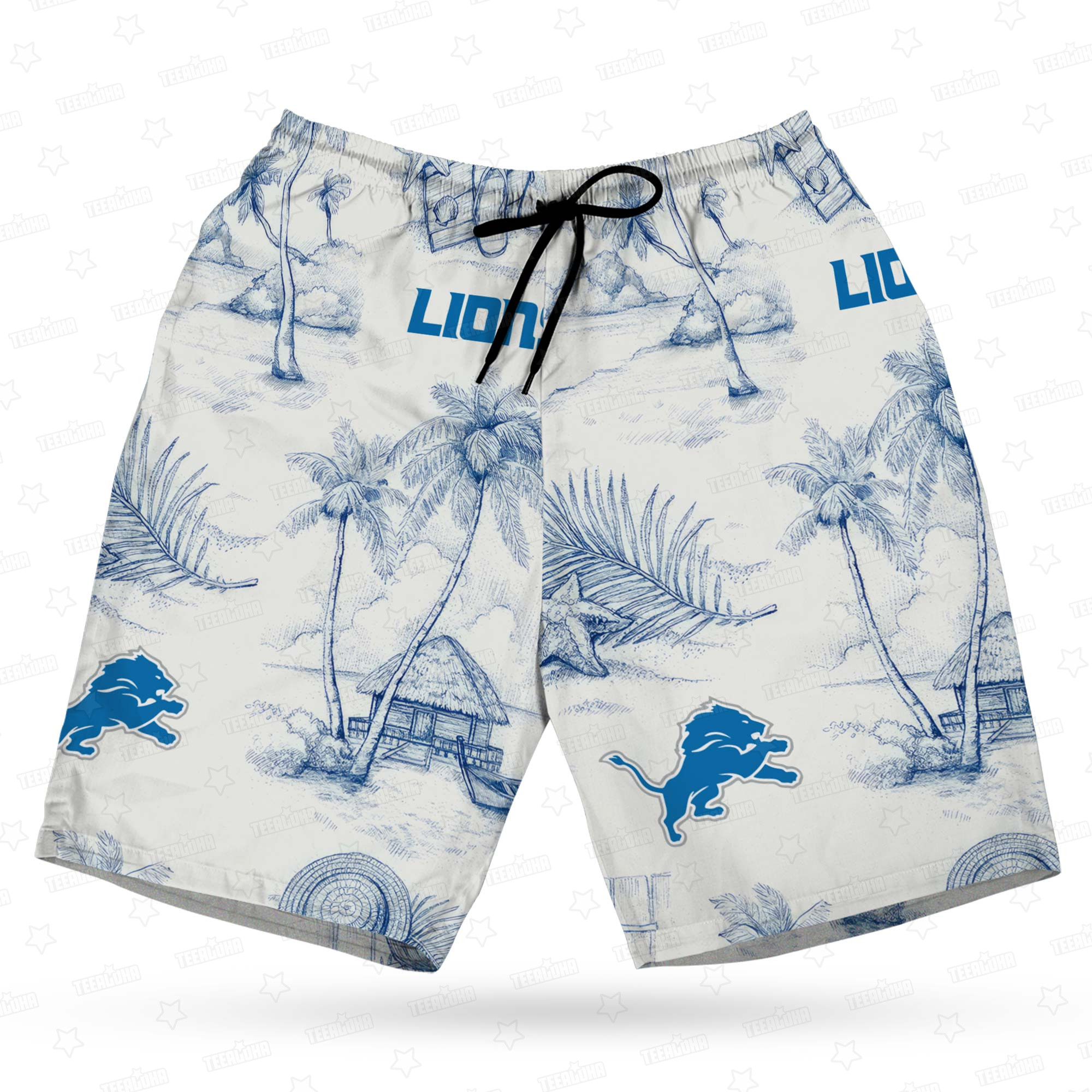 Detroit Lions Sunny Beach Hawaiian Shirt Detroit Lions Sunny Beach Hawaiian Shirt