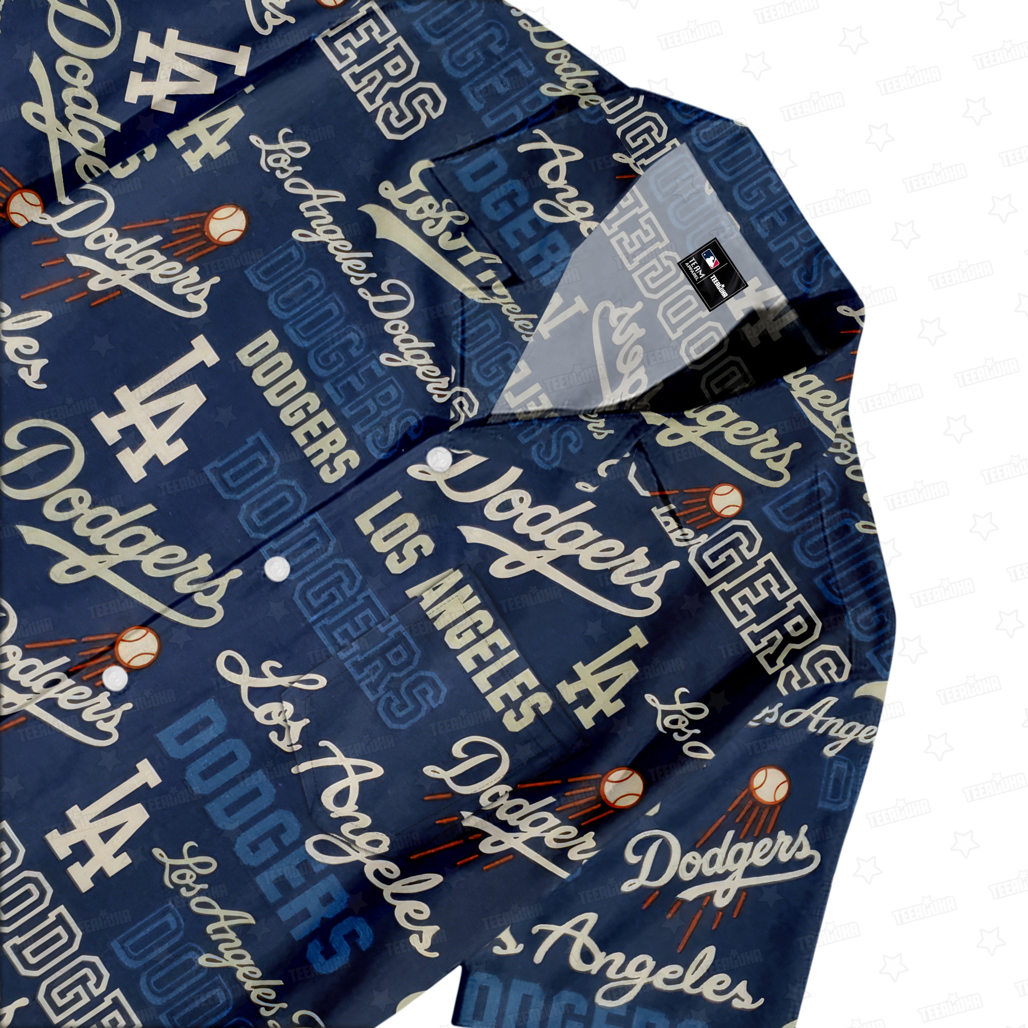 Los Angeles Dodgers Fusion Hawaiian Shirt Los Angeles Dodgers Fusion Hawaiian Shirt