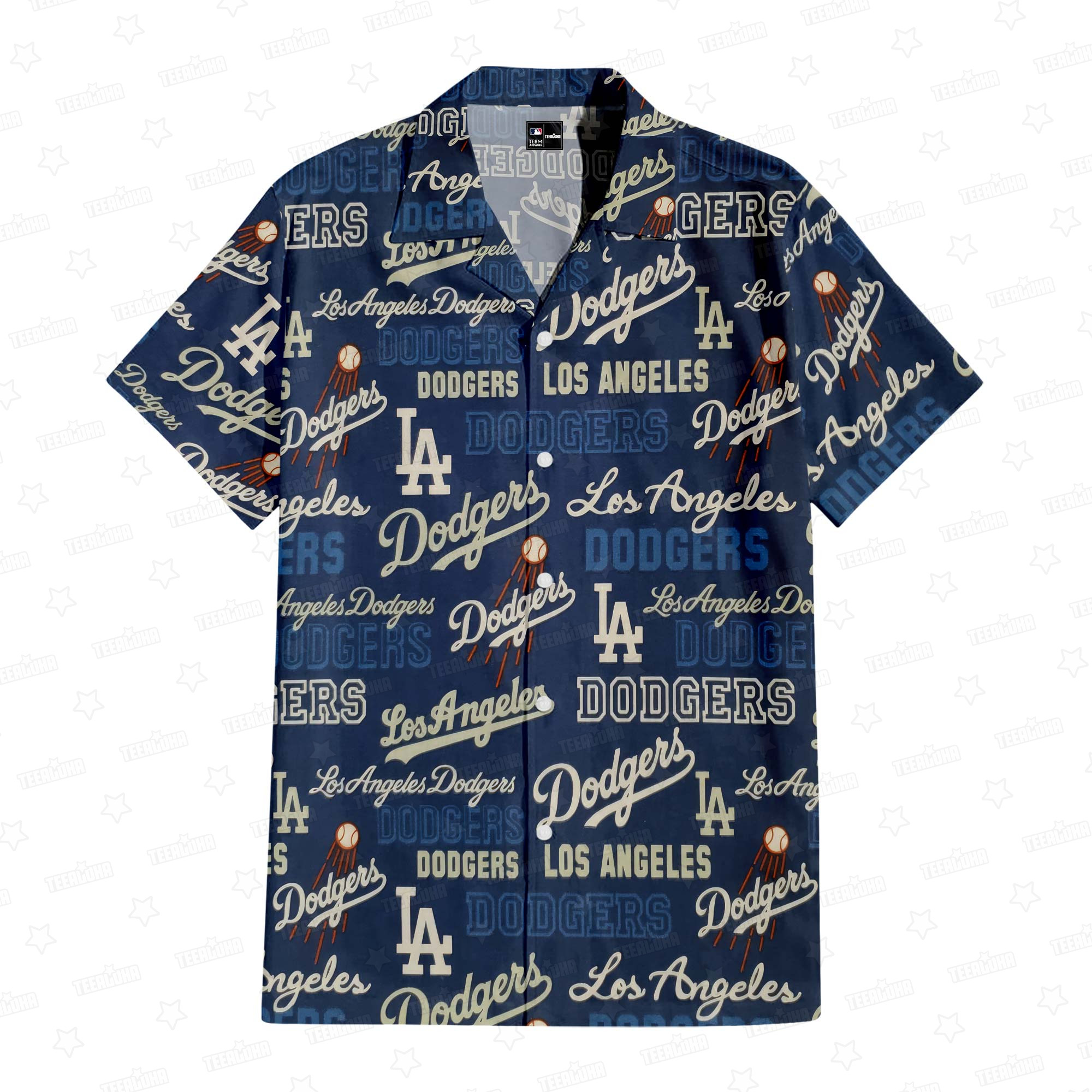 Los Angeles Dodgers Fusion Hawaiian Shirt Los Angeles Dodgers Fusion Hawaiian Shirt