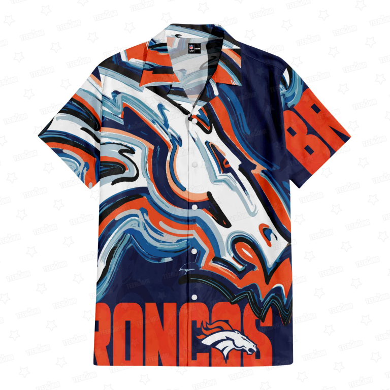 Denver Broncos Oil Painting Art Print Hawaiian Shirt Denver Broncos Oil Painting Art Print Hawaiian Shirt