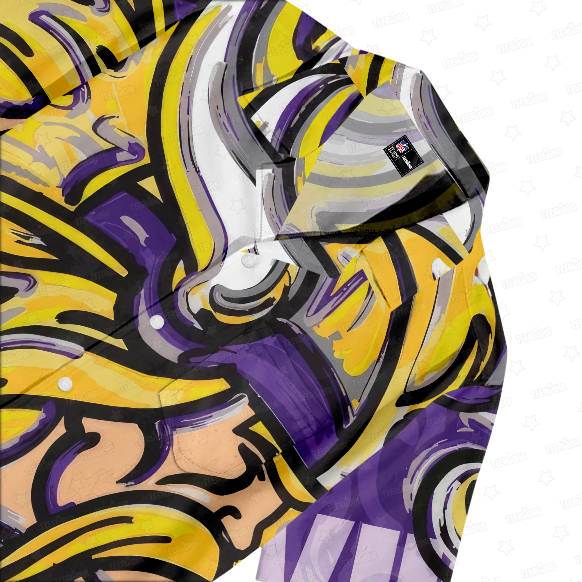 Minnesota Vikings Oil Painting Art Print Hawaiian Shirt Minnesota Vikings Oil Painting Art Print Hawaiian Shirt