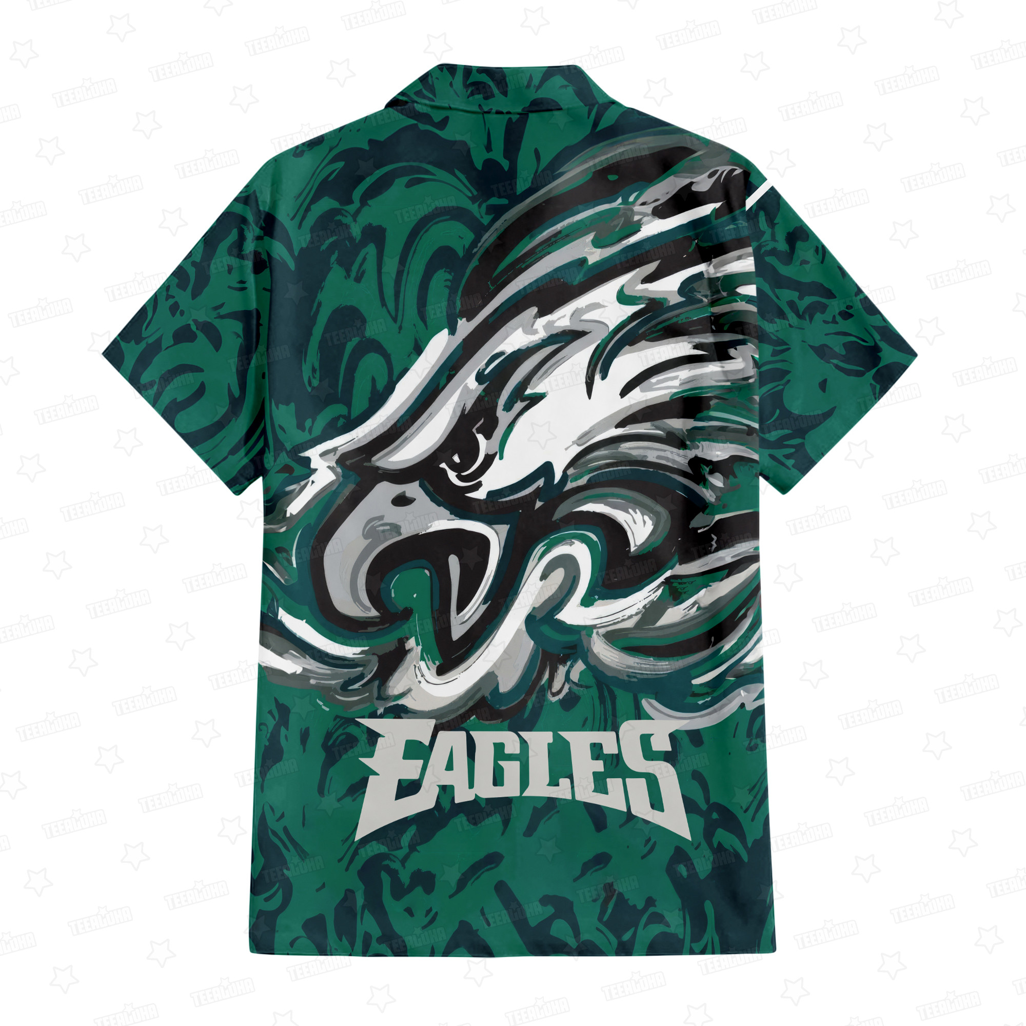 Philadelphia Eagles Oil Painting Art Print Hawaiian Shirt Philadelphia Eagles Oil Painting Art Print Hawaiian Shirt