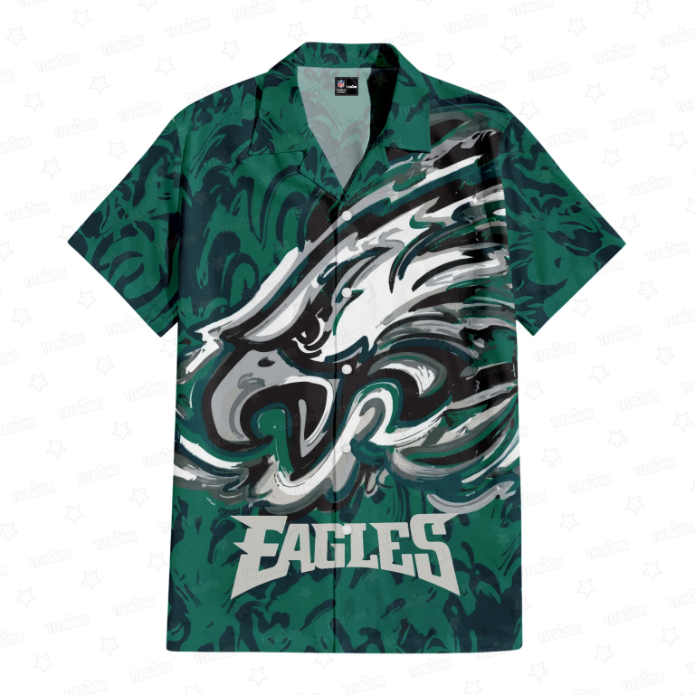 Philadelphia Eagles Oil Painting Art Print Hawaiian Shirt Philadelphia Eagles Oil Painting Art Print Hawaiian Shirt