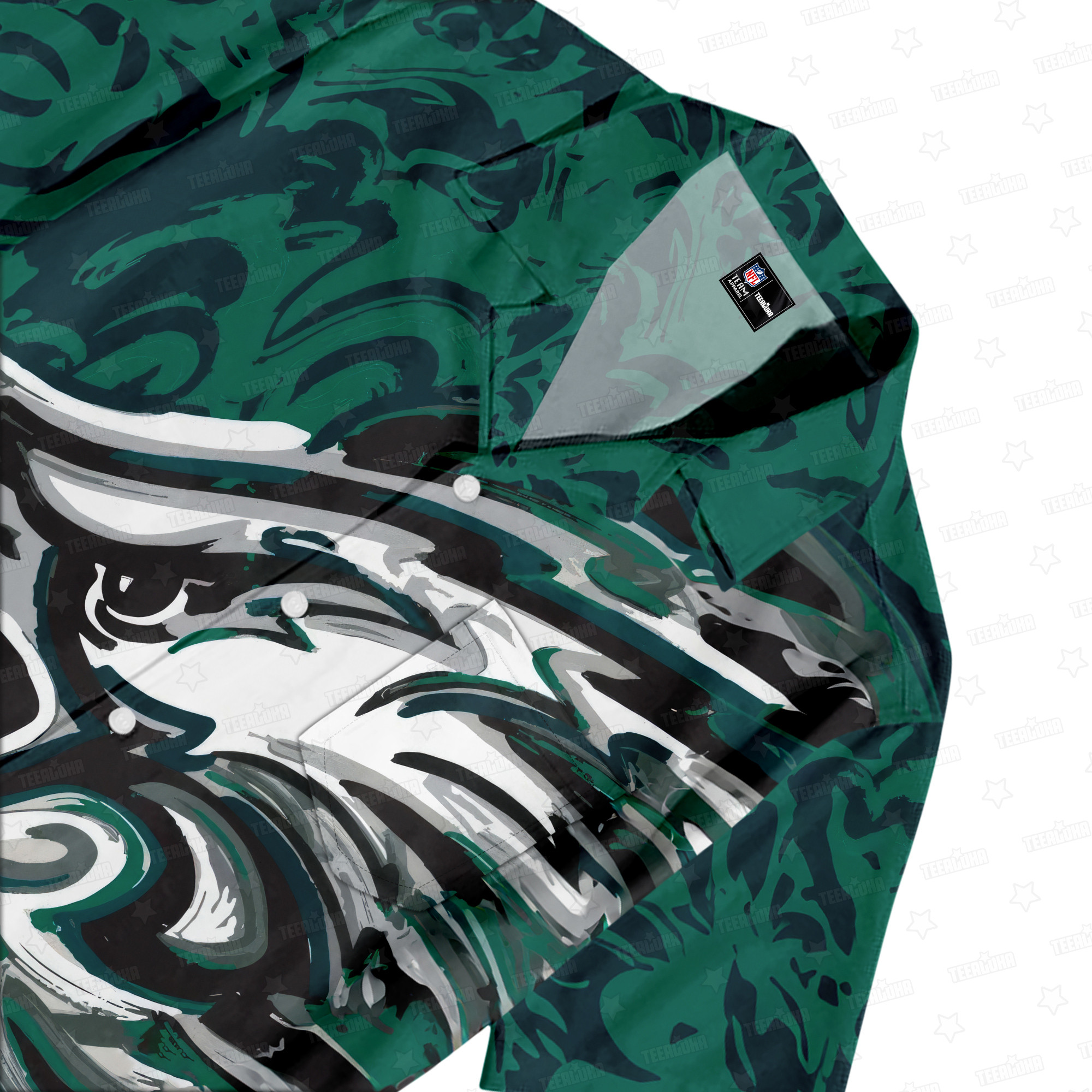 Philadelphia Eagles Oil Painting Art Print Hawaiian Shirt Philadelphia Eagles Oil Painting Art Print Hawaiian Shirt