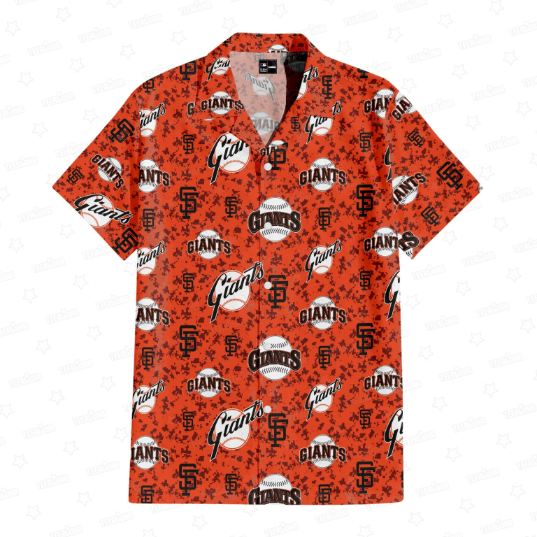 San Francisco Giants Orange Camouflage Hawaiian Shirt San Francisco Giants Orange Camouflage Hawaiian Shirt