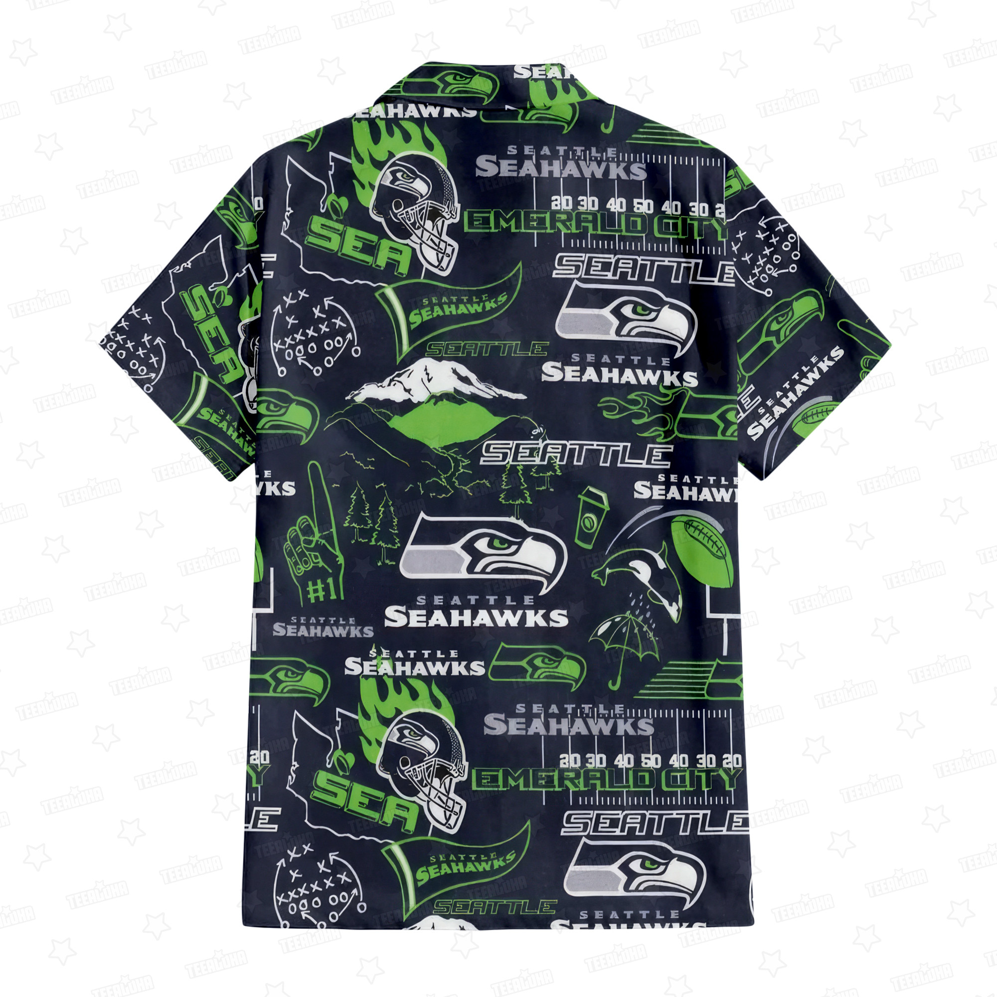 Seattle Seahawks Legacy Patch Hawaiian Shirt Seattle Seahawks Legacy Patch Hawaiian Shirt