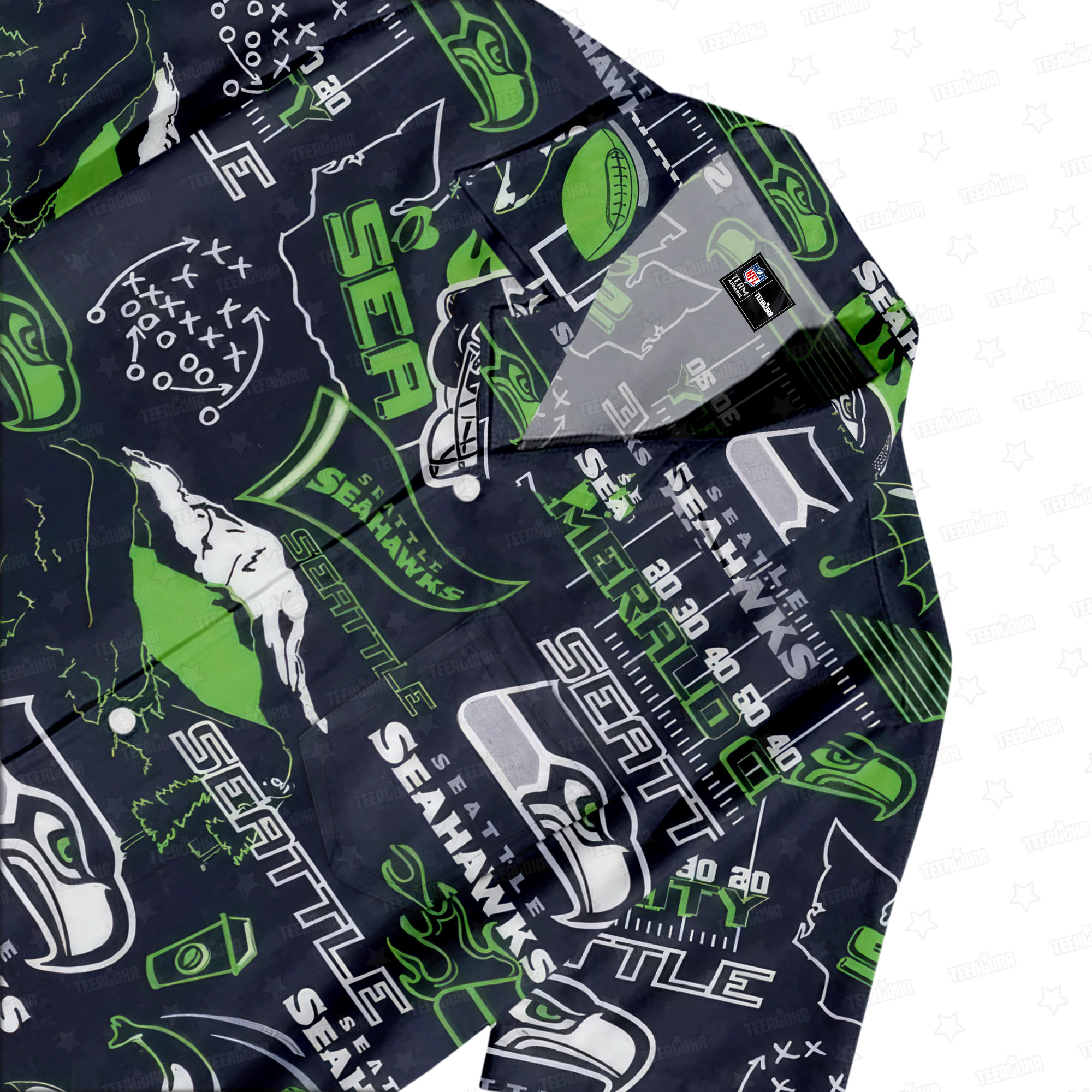 Seattle Seahawks Legacy Patch Hawaiian Shirt Seattle Seahawks Legacy Patch Hawaiian Shirt