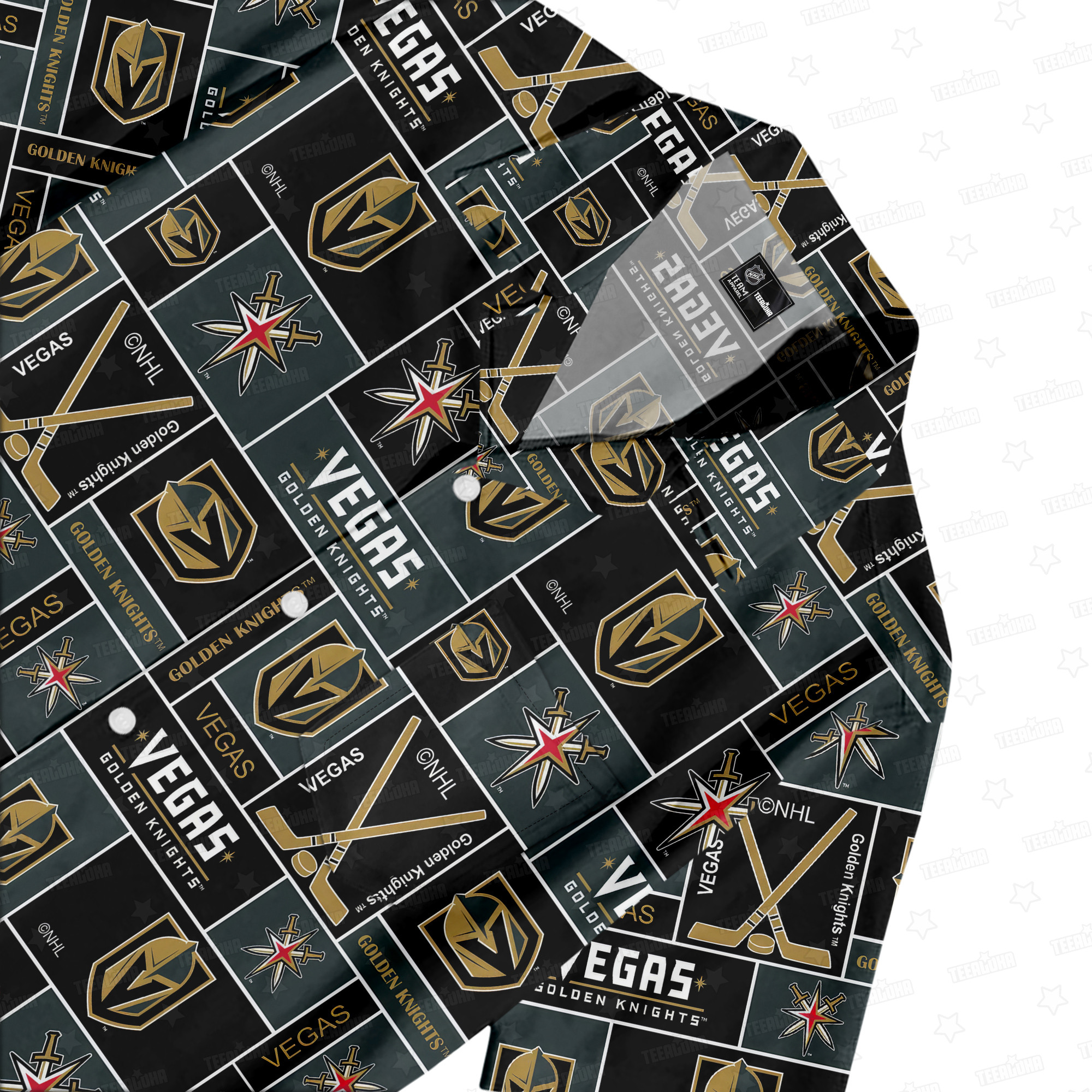 Vegas Golden Knights Glittering Armor Hawaiian Shirt Vegas Golden Knights Glittering Armor Hawaiian Shirt