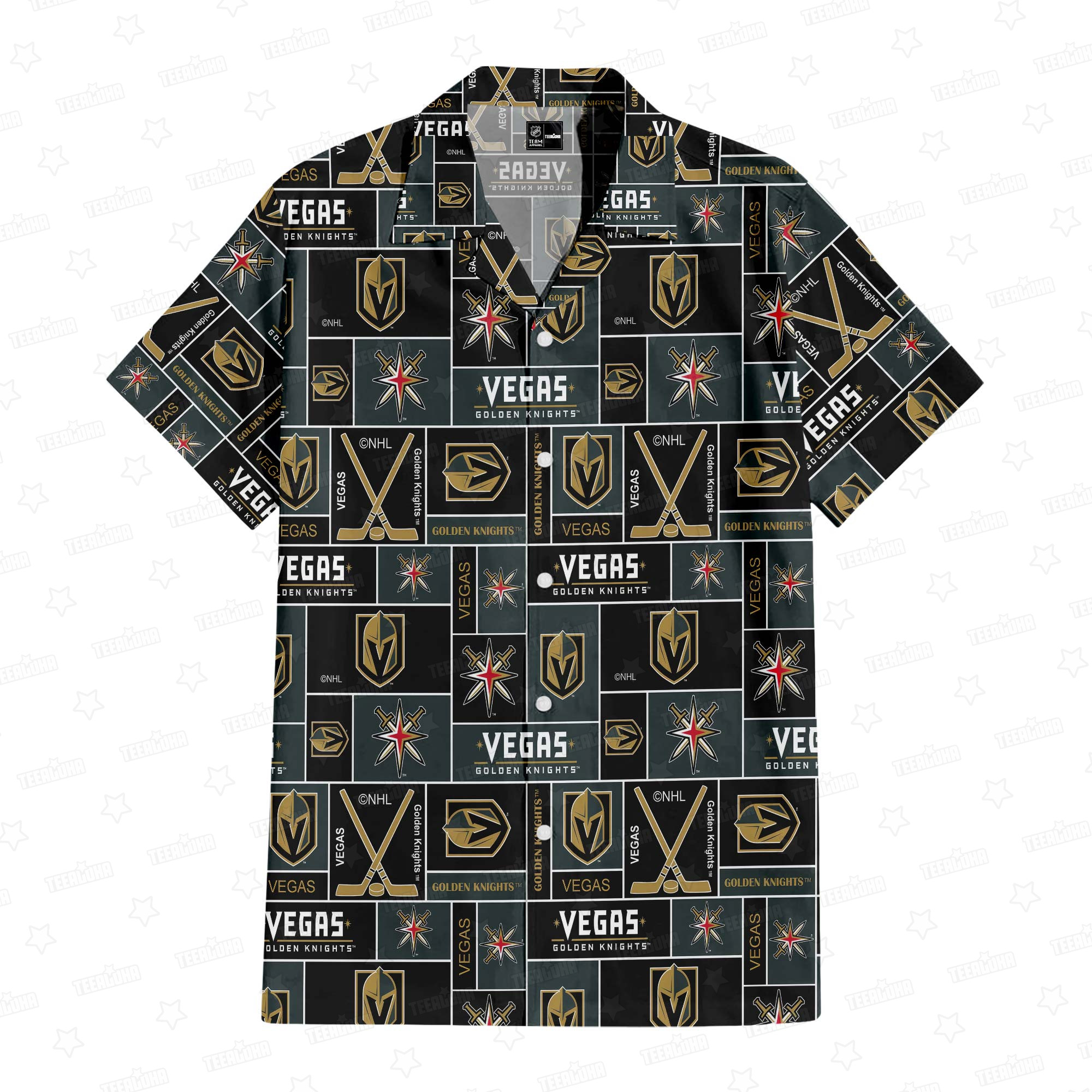 Vegas Golden Knights Glittering Armor Hawaiian Shirt Vegas Golden Knights Glittering Armor Hawaiian Shirt