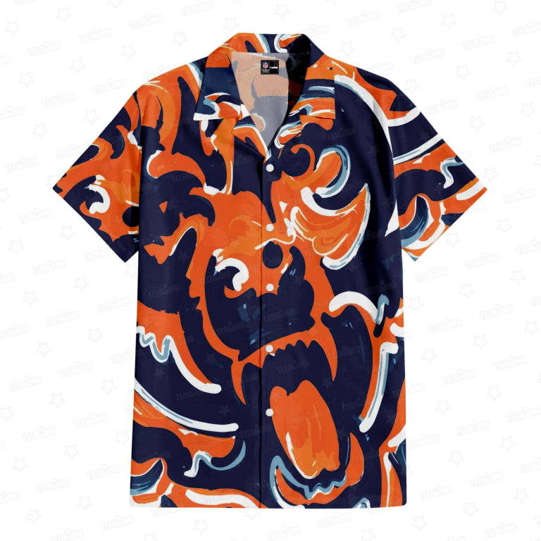 Chicago Bears Oil Painting Art Print Hawaiian Shirt Chicago Bears Oil Painting Art Print Hawaiian Shirt