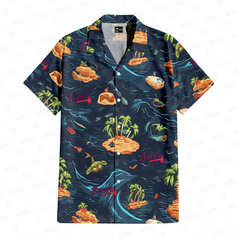 Atlanta Braves Oceanfront Summer Hawaiian Shirt Atlanta Braves Oceanfront Summer Hawaiian Shirt