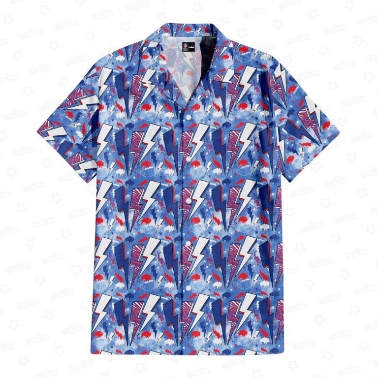 Buffalo Bills Retro Bolts Hawaiian Shirt Buffalo Bills Retro Bolts Hawaiian Shirt