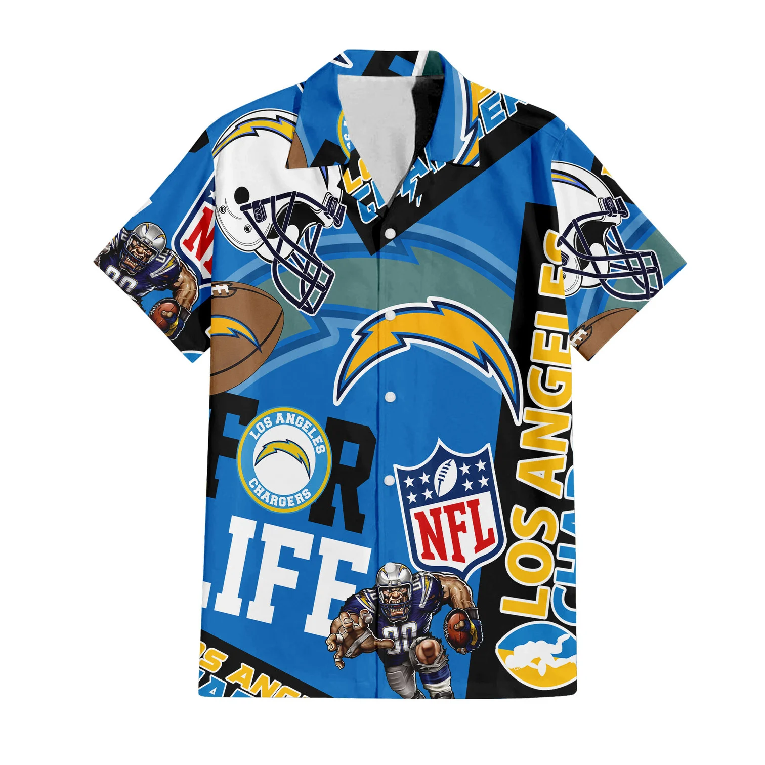 Los Angeles Chargers For Life Hawaiian Shirt Los Angeles Chargers For Life Hawaiian Shirt