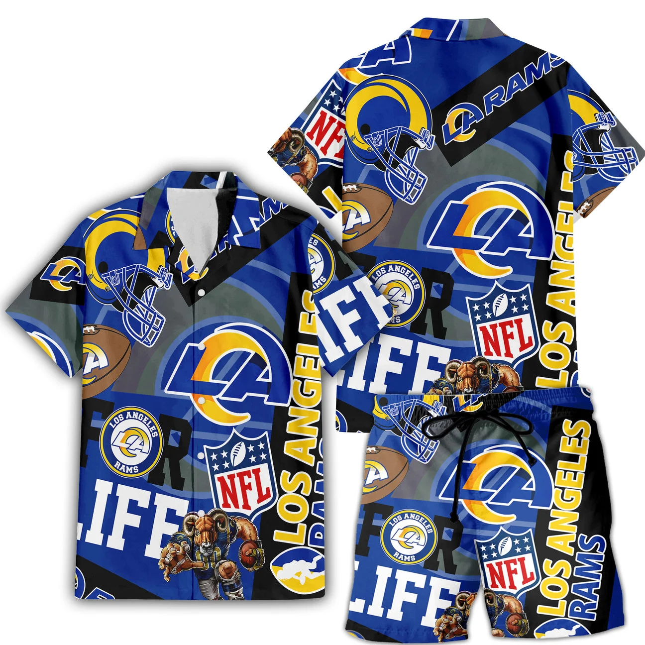 Los Angeles Rams For Life Hawaiian Shirt Los Angeles Rams For Life Hawaiian Shirt