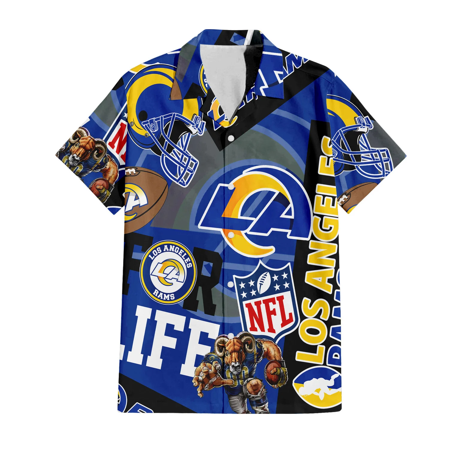 Los Angeles Rams For Life Hawaiian Shirt Los Angeles Rams For Life Hawaiian Shirt