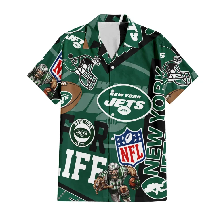 New York Jets For Life Hawaiian Shirt New York Jets For Life Hawaiian Shirt