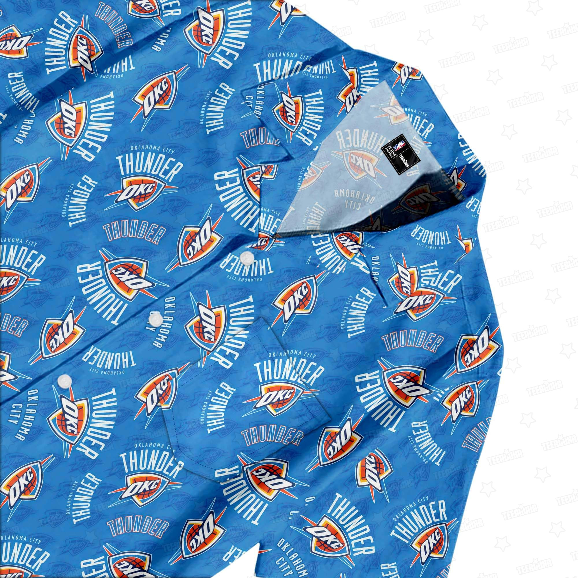 Oklahoma City Thunder Lightning Storm Hawaiian Shirt Oklahoma City Thunder Lightning Storm Hawaiian Shirt