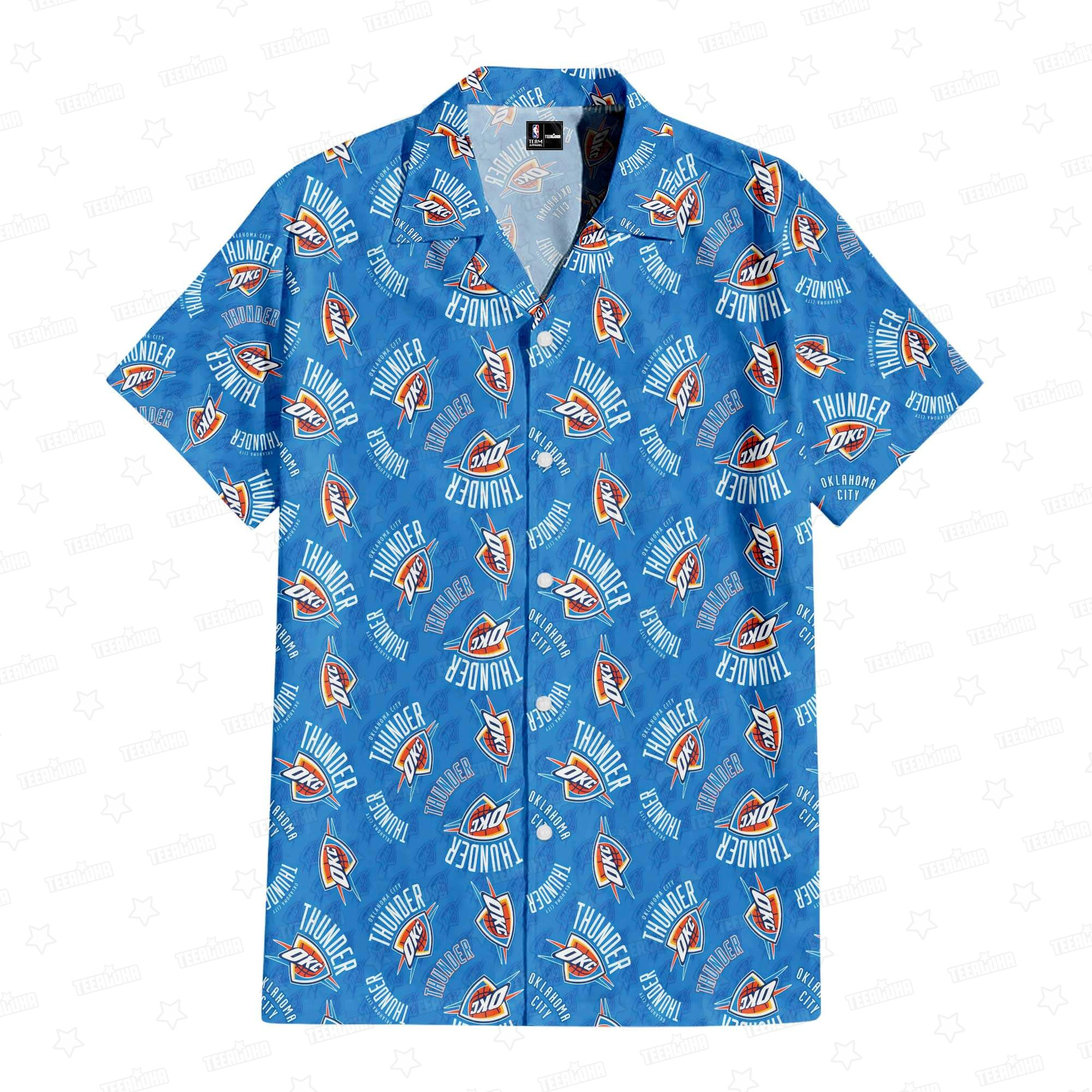 Oklahoma City Thunder Lightning Storm Hawaiian Shirt Oklahoma City Thunder Lightning Storm Hawaiian Shirt