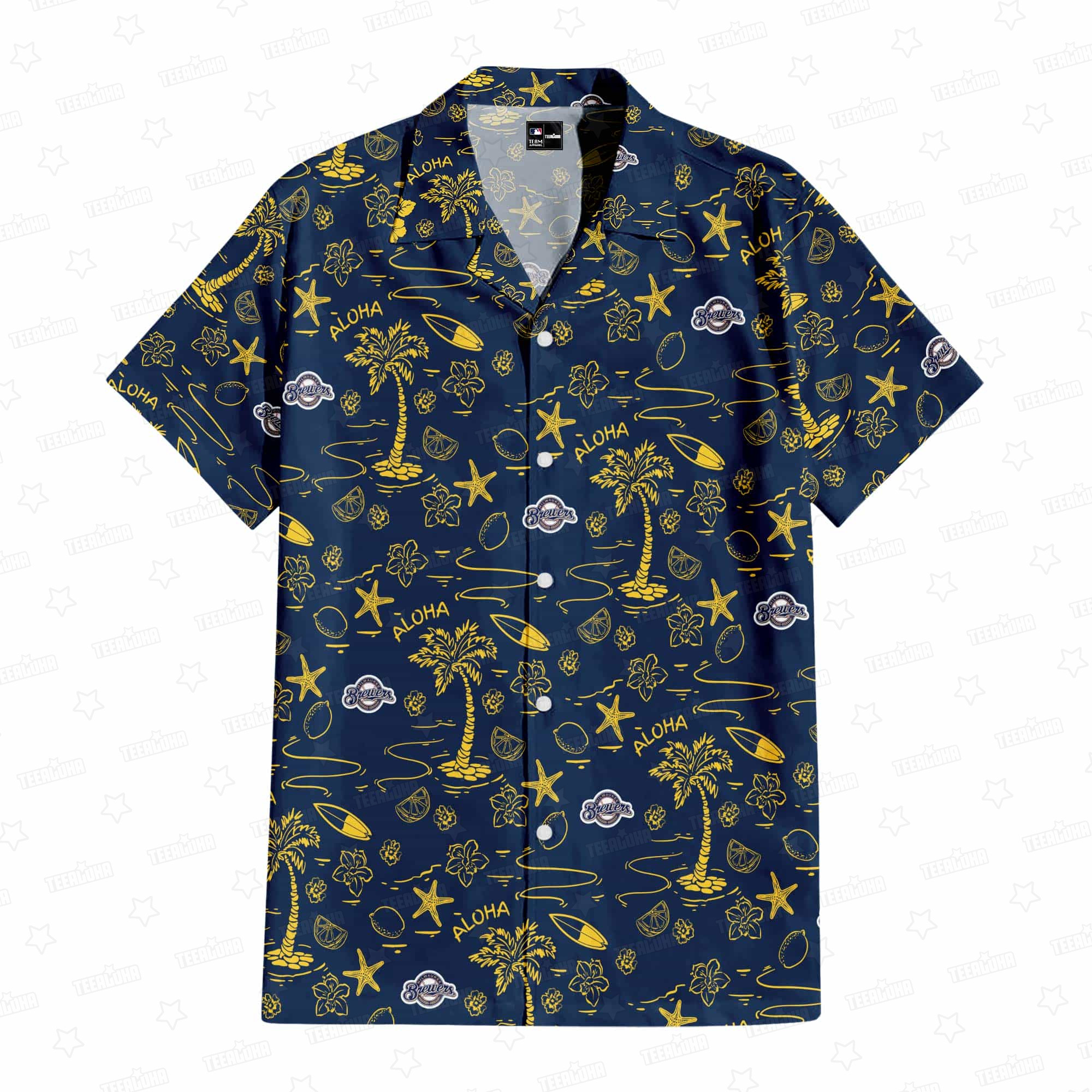 Milwaukee Brewers Aloha Paradise Hawaiian Shirt Milwaukee Brewers Aloha Paradise Hawaiian Shirt