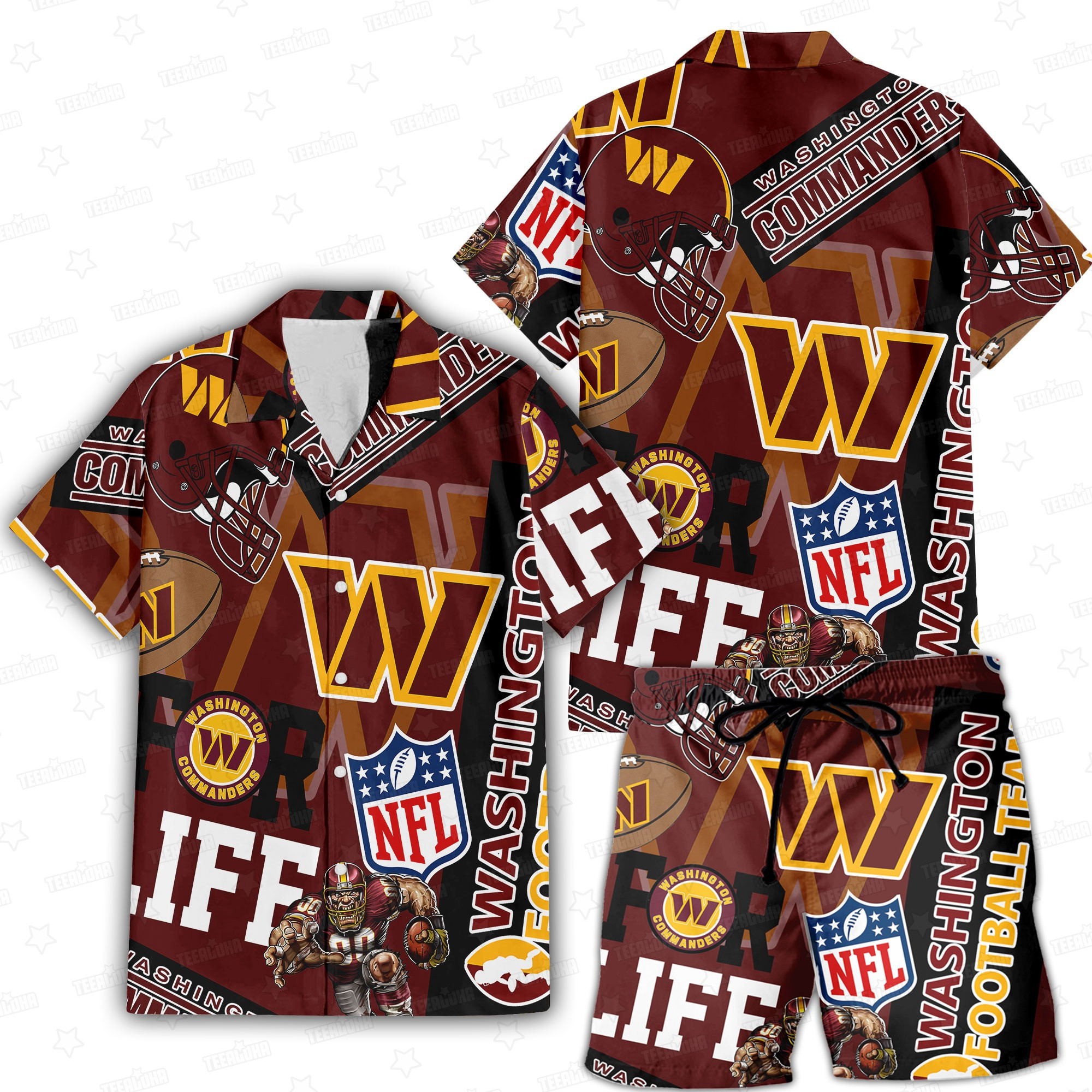 Washington Commanders For Life Hawaiian Shirt Washington Commanders For Life Hawaiian Shirt