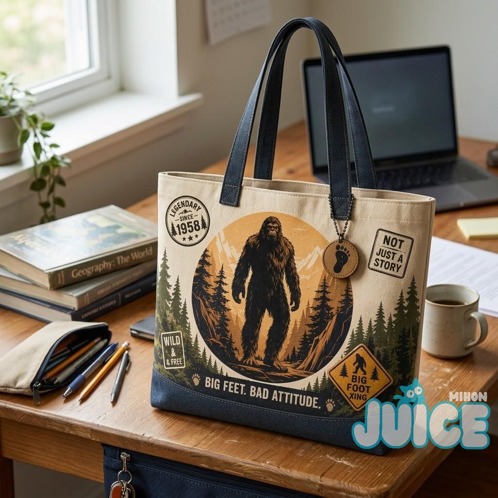 Bigfoot Legendary Forest Adventure Tote Bag Back to School Gift Bigfoot Legendary Forest Adventure Tote Bag Back to School Gift