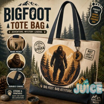Bigfoot Legendary Forest Adventure Tote Bag Back to School Gift