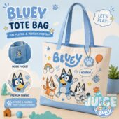 Bluey Playful Characters Back to School Tote Bag