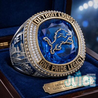 Detroit Lions Honolulu Blue Gold Legacy Ring