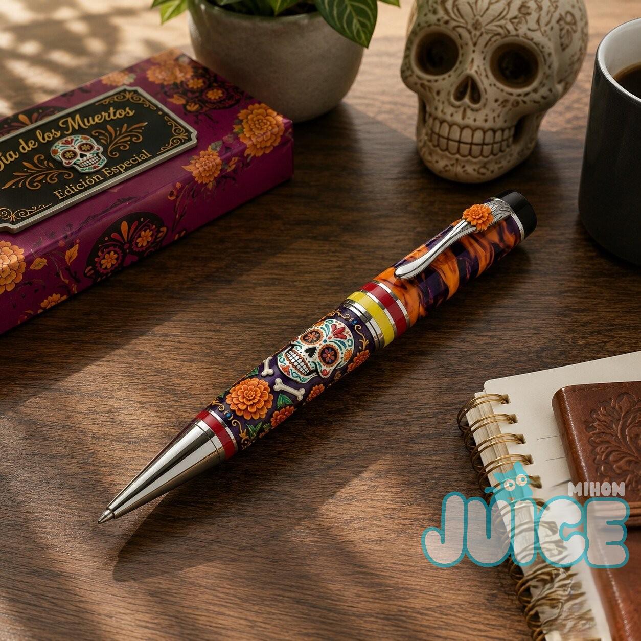 Día de los Muertos Sugar Skull Pen - Detail View