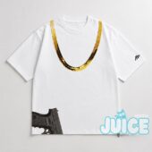 Gold Chain and Gun Graphic T-Shirt