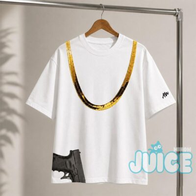 Gold Chain and Gun Graphic T-Shirt
