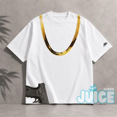 Gold Chain and Gun Graphic T-Shirt