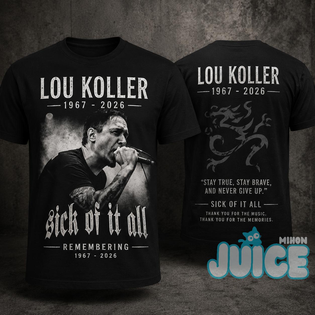 Lou Koller Sick of It All 1967-2026 Memorial T-Shirt - Front View