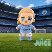 Manchester City FC Erling Haaland Number 9 Anime Chibi Plush Toy