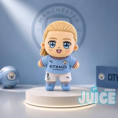 Manchester City FC Erling Haaland Number 9 Anime Chibi Plush Toy