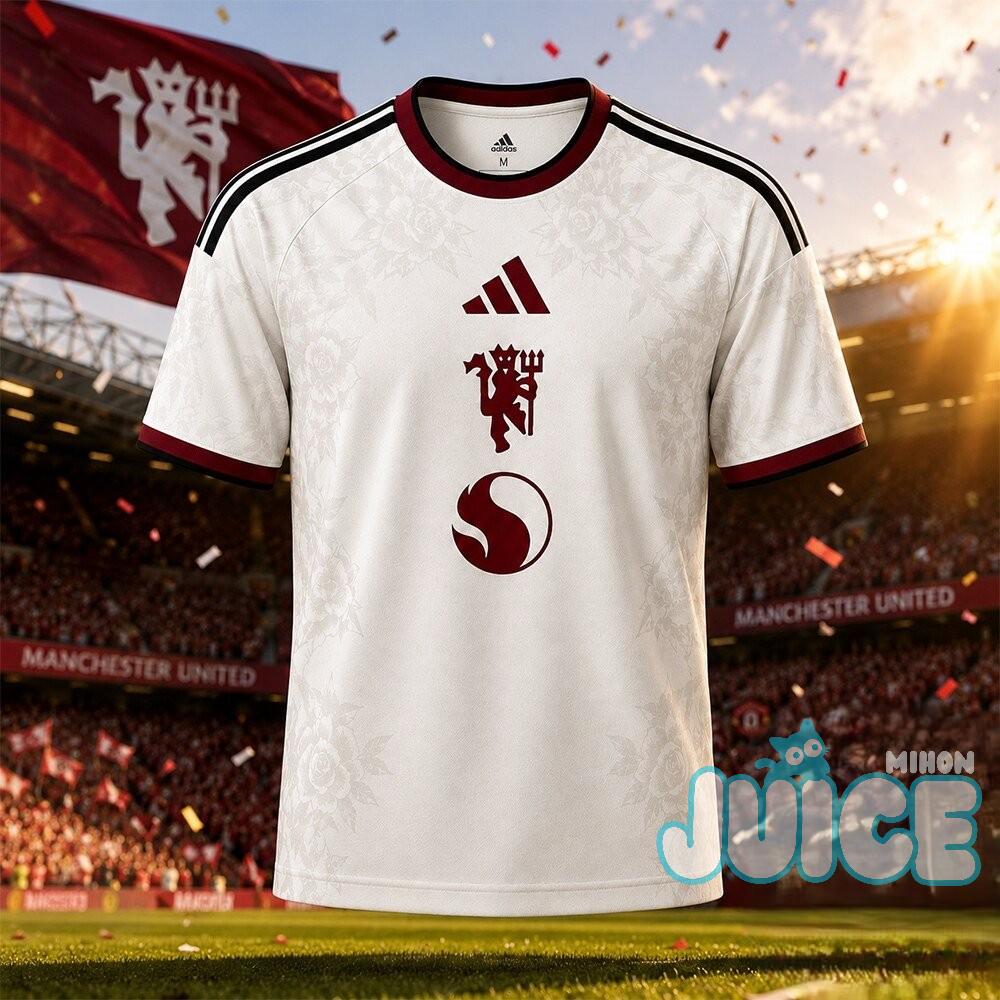 Manchester United Stacked Logo Soccer Jersey - Detail View