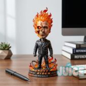 Ryan Gosling Ghost Rider Flame Skull Concept Bobblehead