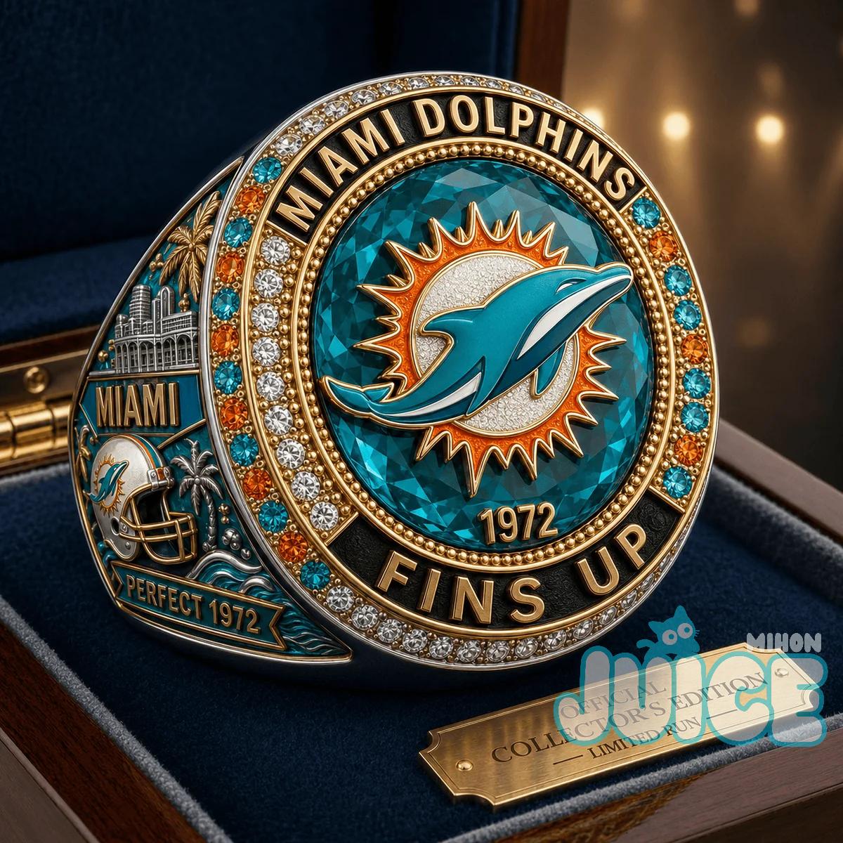 Miami Dolphins Perfect Season 1972 Championship Ring - Front View