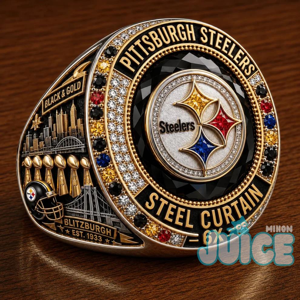 Pittsburgh Steelers Steel Curtain Six-Time Champions Ring - Detail View