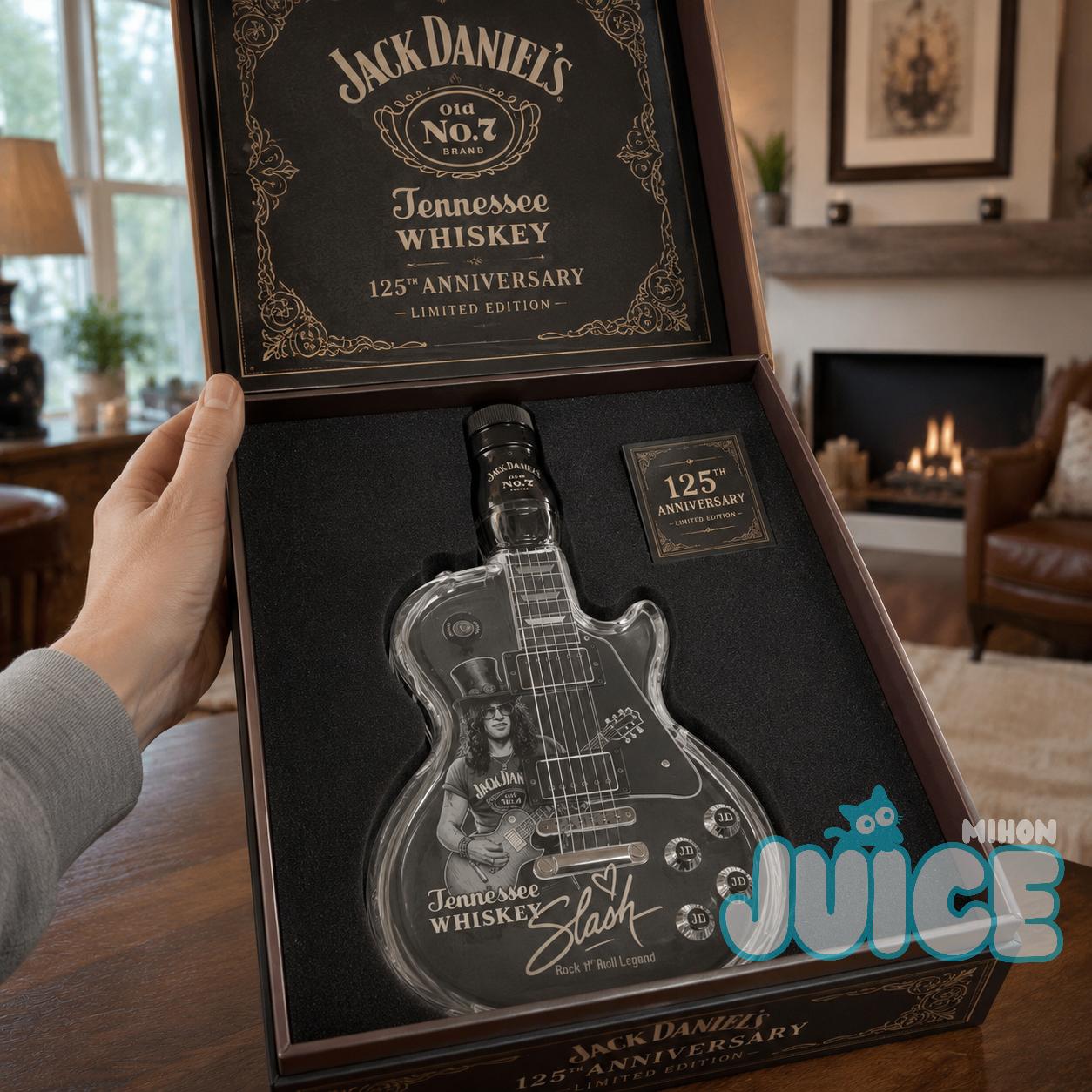 Jack Daniels Slash Edition Guitar Whiskey Bottle - Detail View