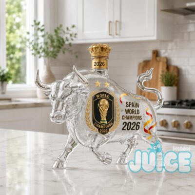 Spain World Champions 2026 Bull Whiskey Decanter
