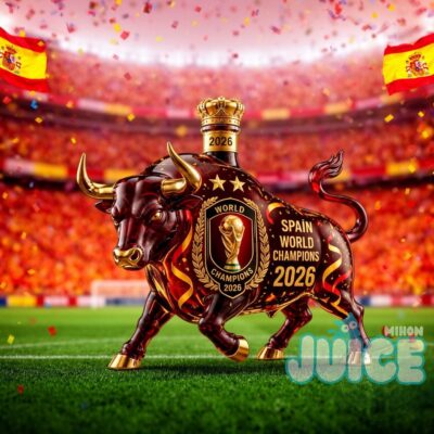 Spain World Champions 2026 Bull Whiskey Decanter