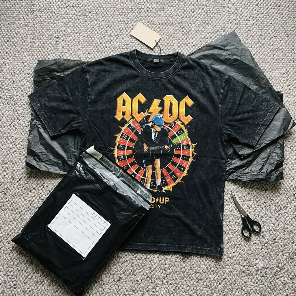 AC/DC PWR/UP Sin City One More Spin Las Vegas Tour 2026 T-Shirt - Detail View