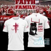 Alabama Crimson Tide Faith Family Football Cross T-Shirt