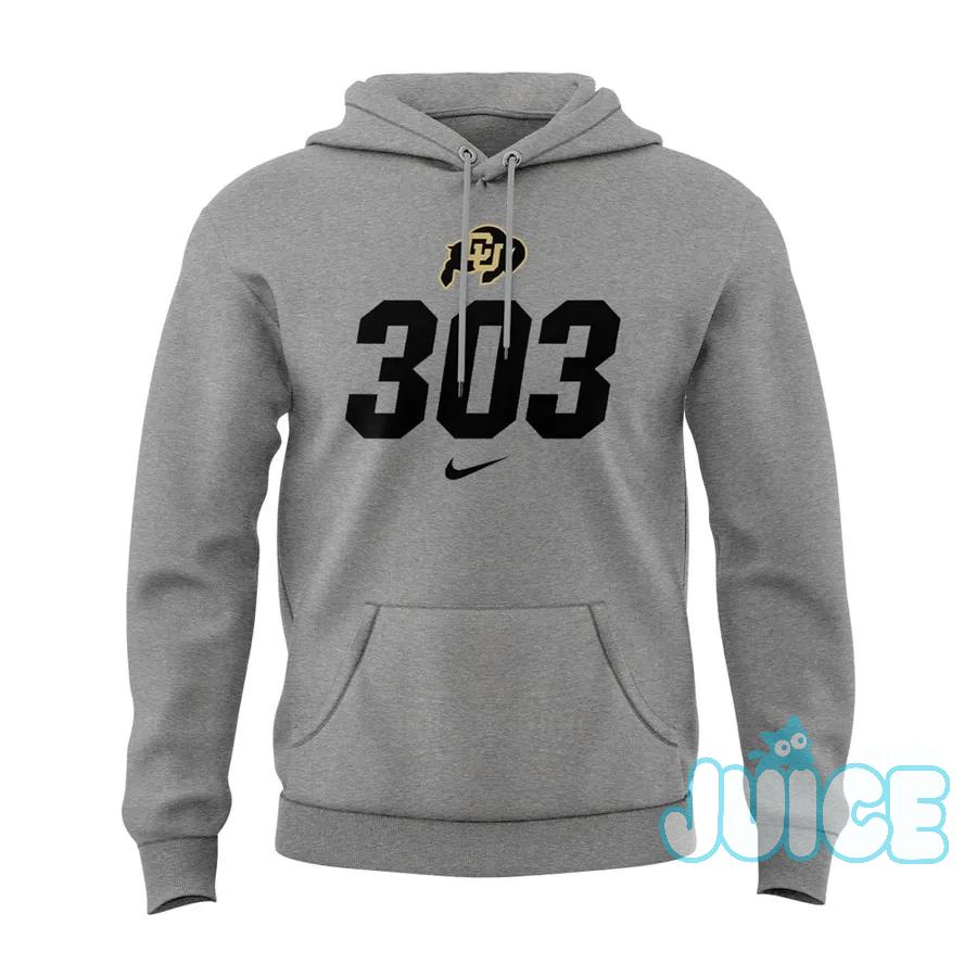 Colorado Buffaloes 303 Area Code Pullover Hoodie - Detail View